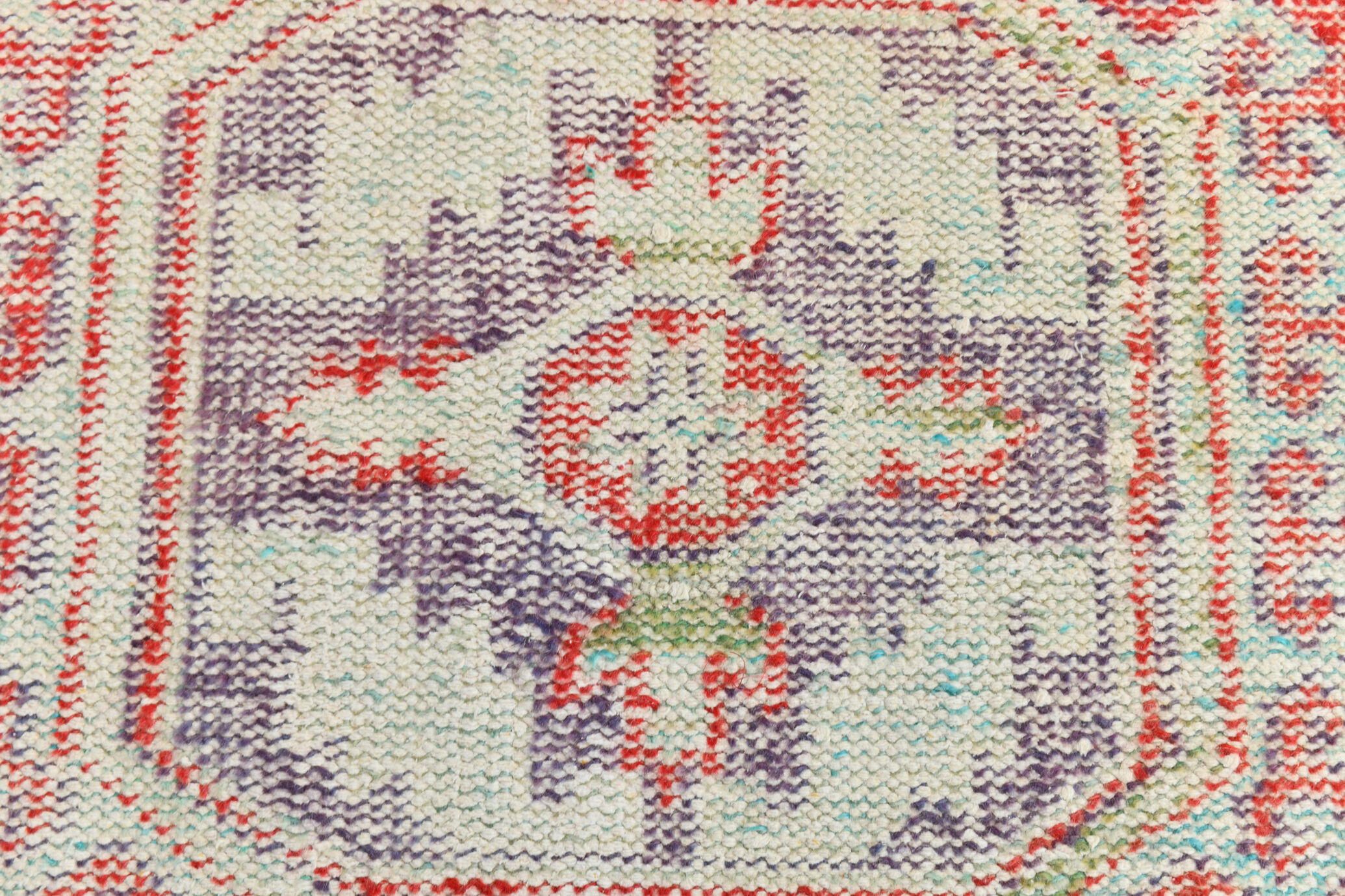 3x9 red & beige vintage runner rug 82x269cm