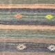 6x9 Gray & Green Striped Pattern Kilim Rug, 176x262Cm