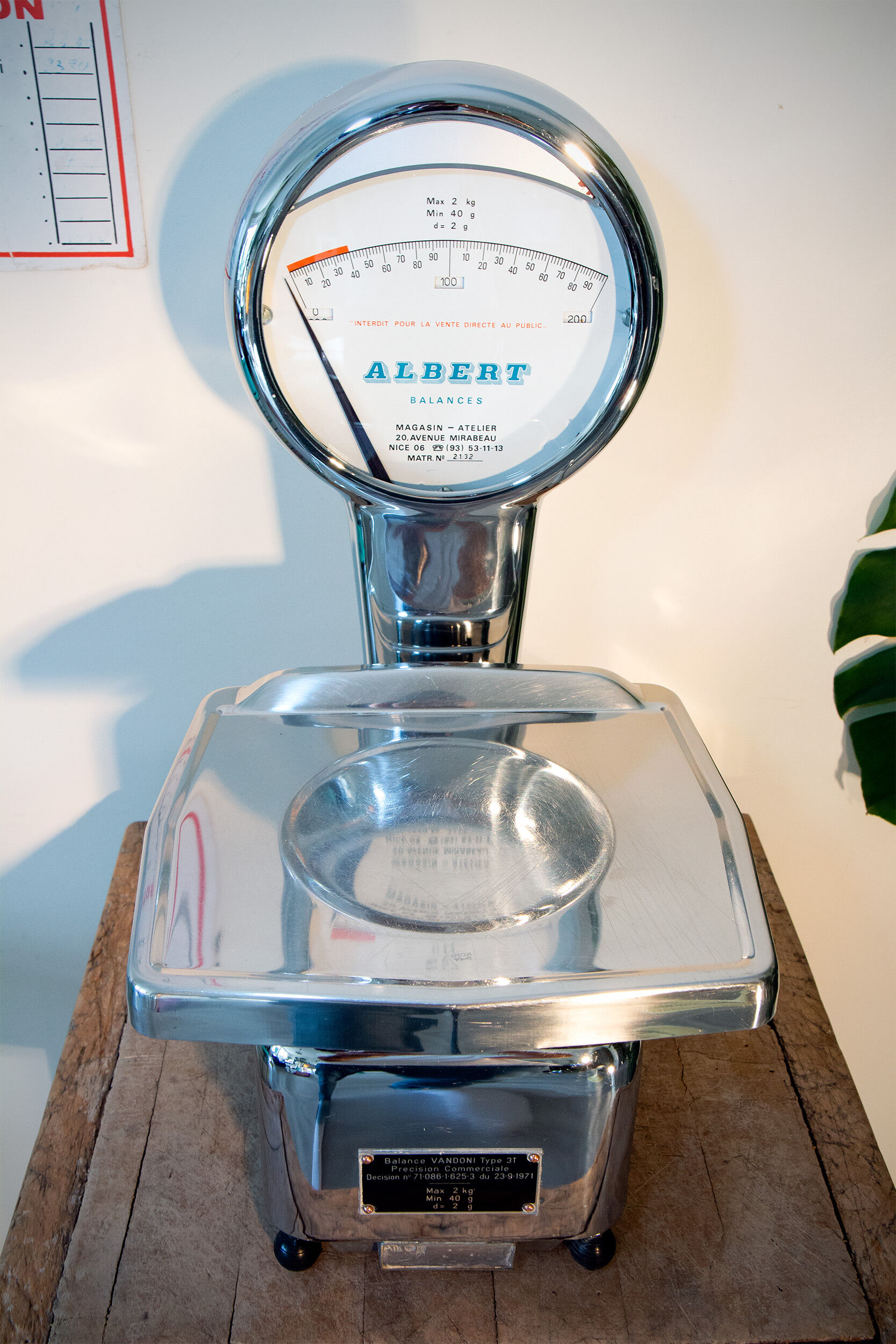 Chromed grocery scale, Vandoni, year 60-70, Italy
