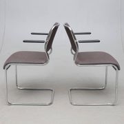 NKR Tranas — Steel Tube Chairs (Pair) — Swedish Modernist Seating — Second