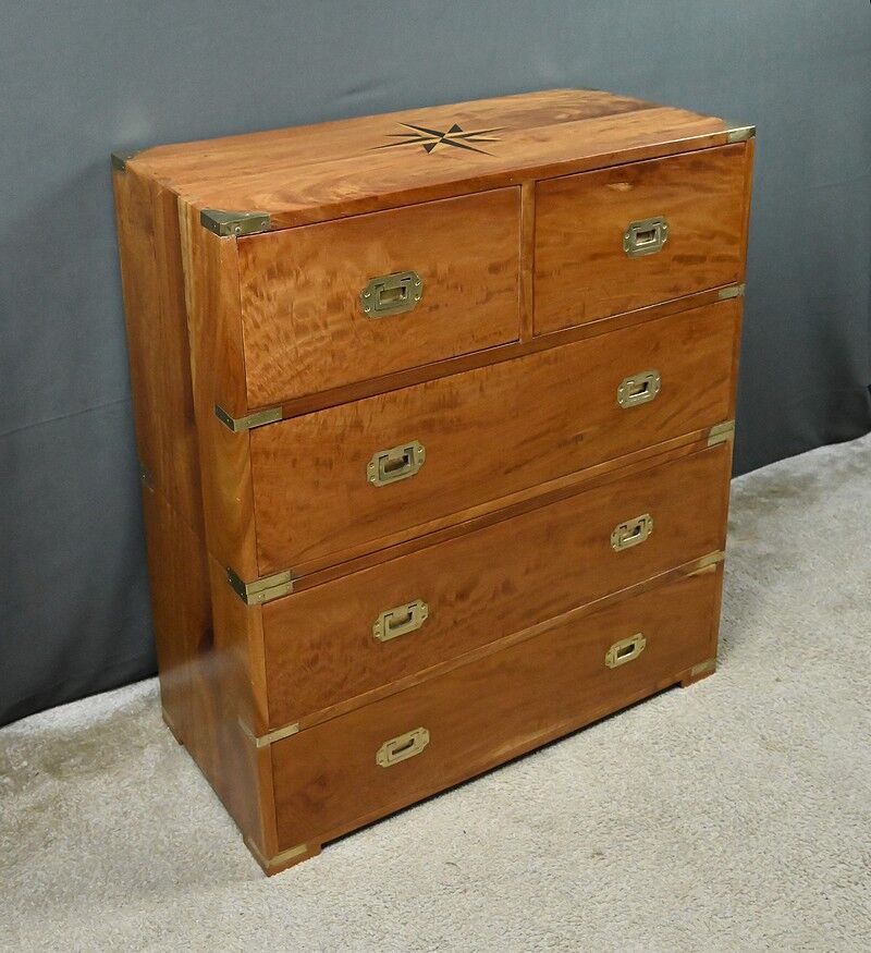 Marine commode in solid mahogany, India – 20th century