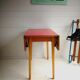 Original 1960’S Red Formica Drop Leaf Dining Table With Wooden Legs, Vintage, Retro, Mid Century, Ki