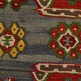 5x11 Kilim Red & Blue Geometric Vintage Rug, 168x342Cm