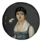 Miniature from the first part of the 19th century representing an elegant woman
