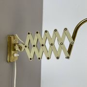 Original brass and metal scissors wall light by SIS Leuchten, Germany, 1950s.
