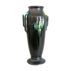Vase art déco faïencerie airain