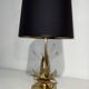 Bronze and brass water lily lamp attributed to Maison Charles. Circa 1970.