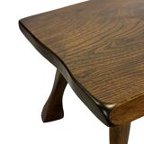 Mid-Century Organic Wooden Side Tables, circa 1960's wabi sabi brutalist