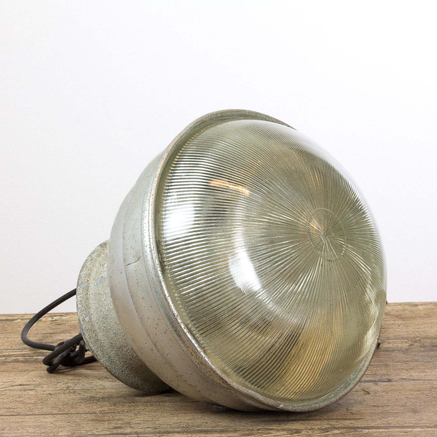 Glass industrial hanging lamp