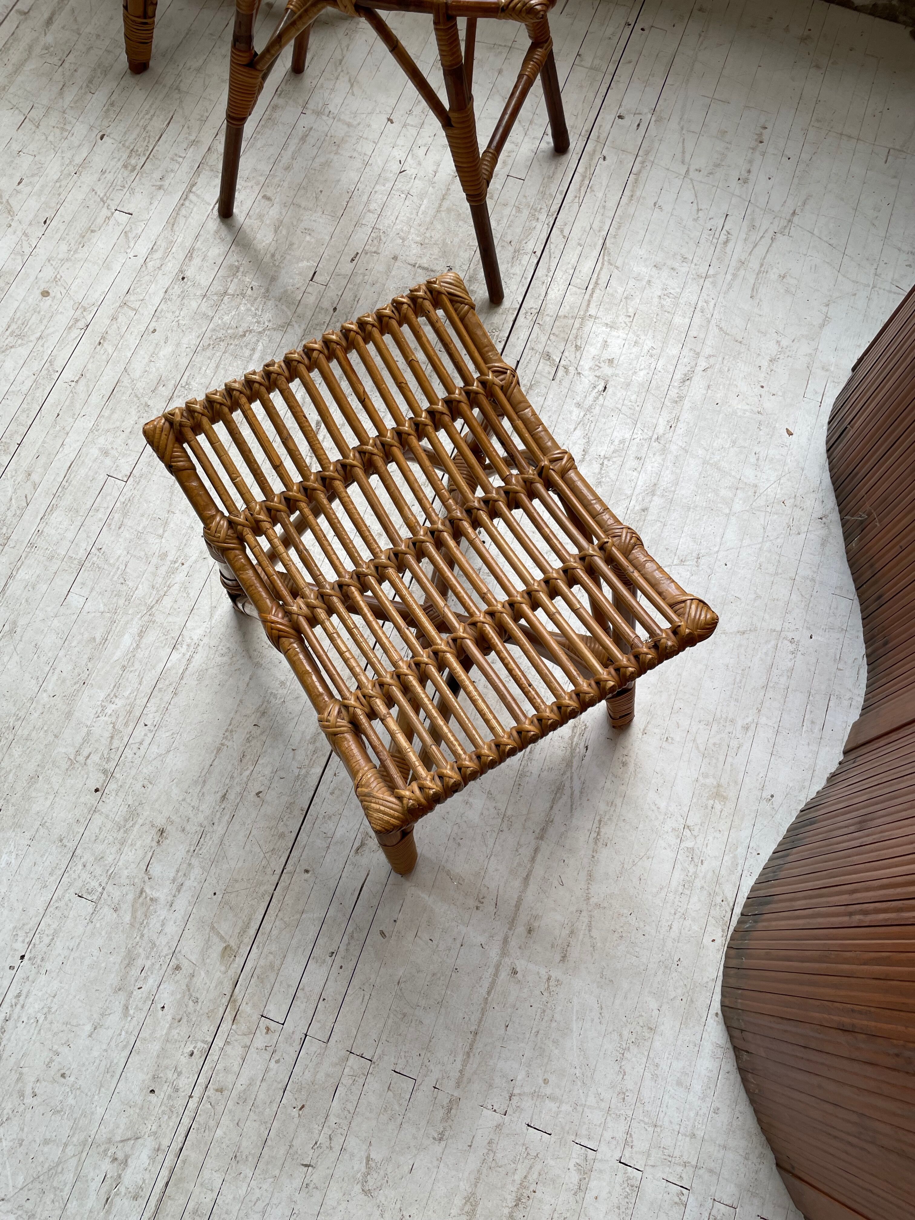 Set 3 rattan stools