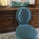 Blue heater with fringed medallion shape