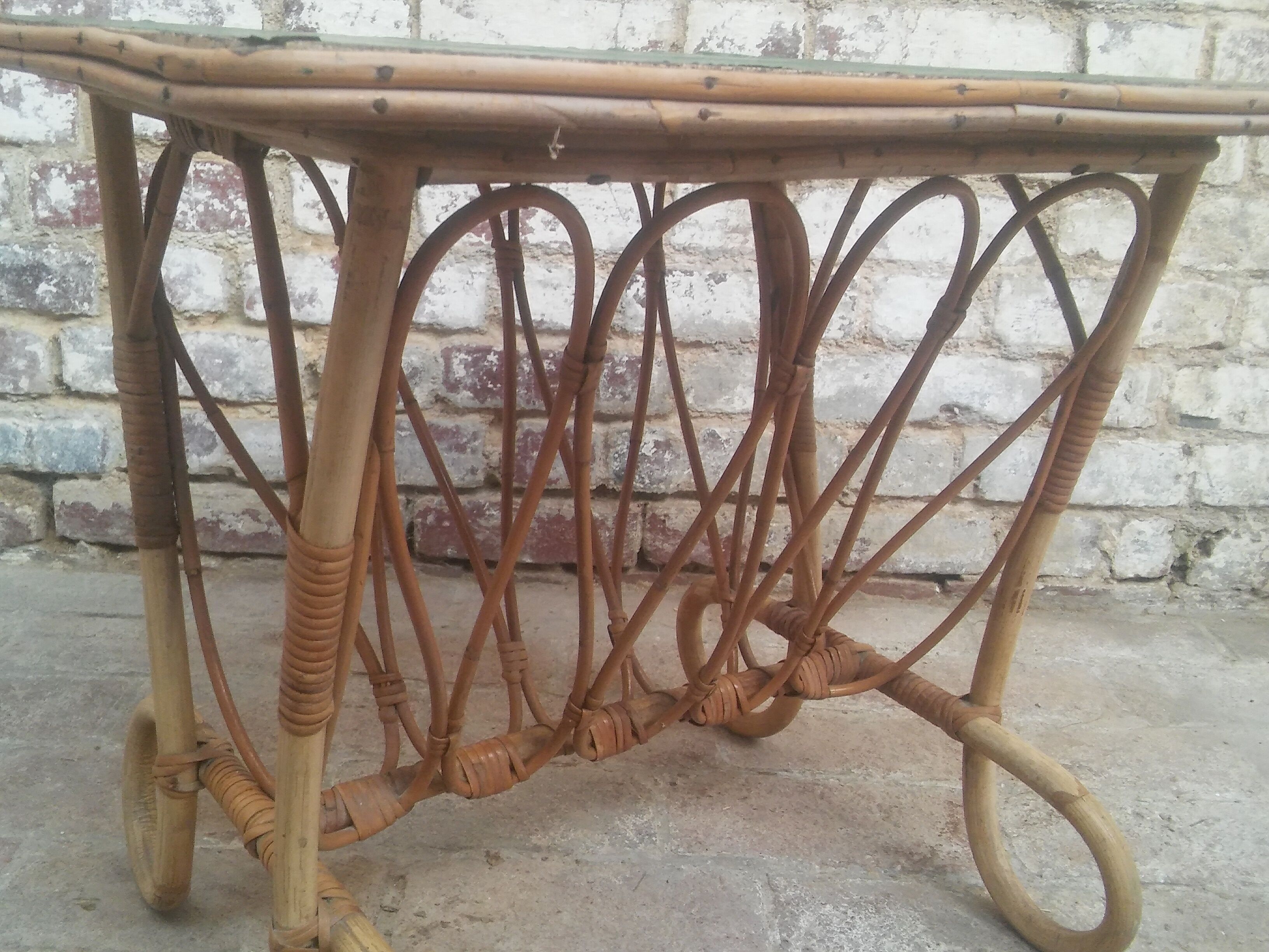 Rattan coffee table 1950