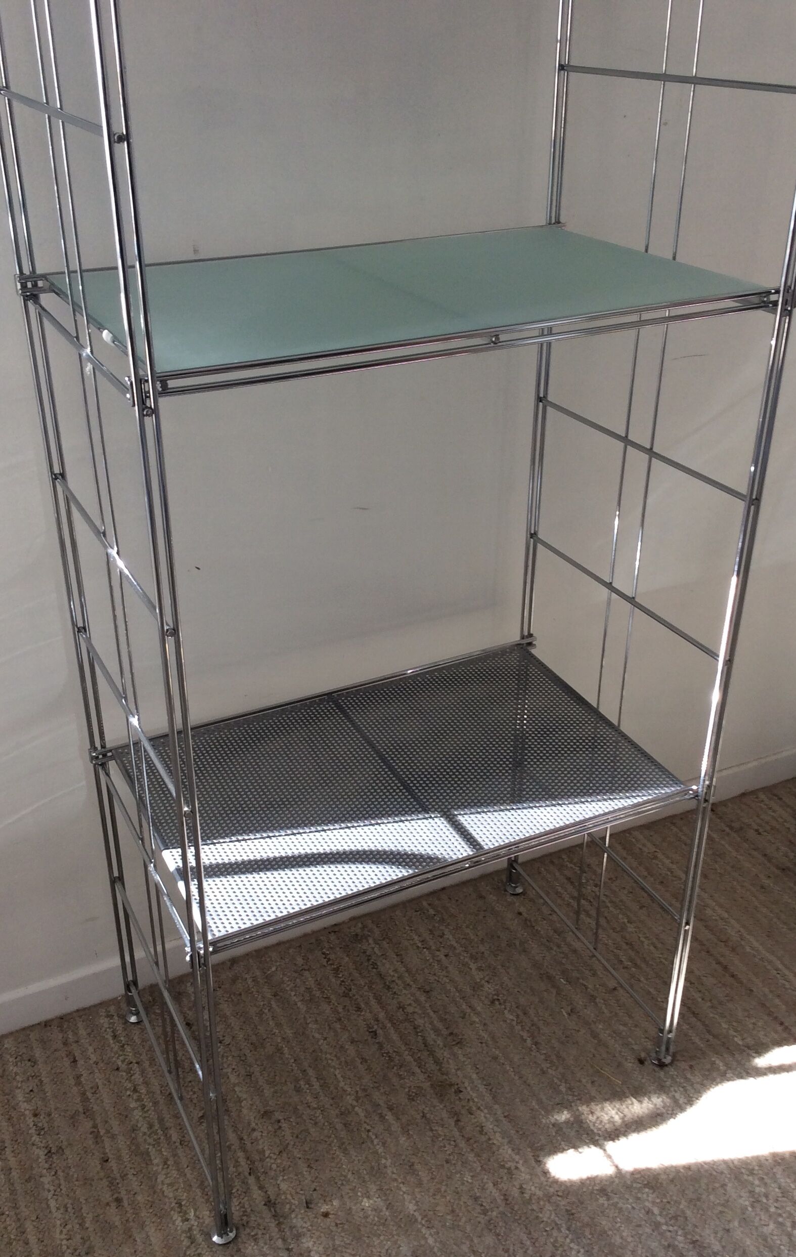 Vintage stainless steel shelf from the 70s
