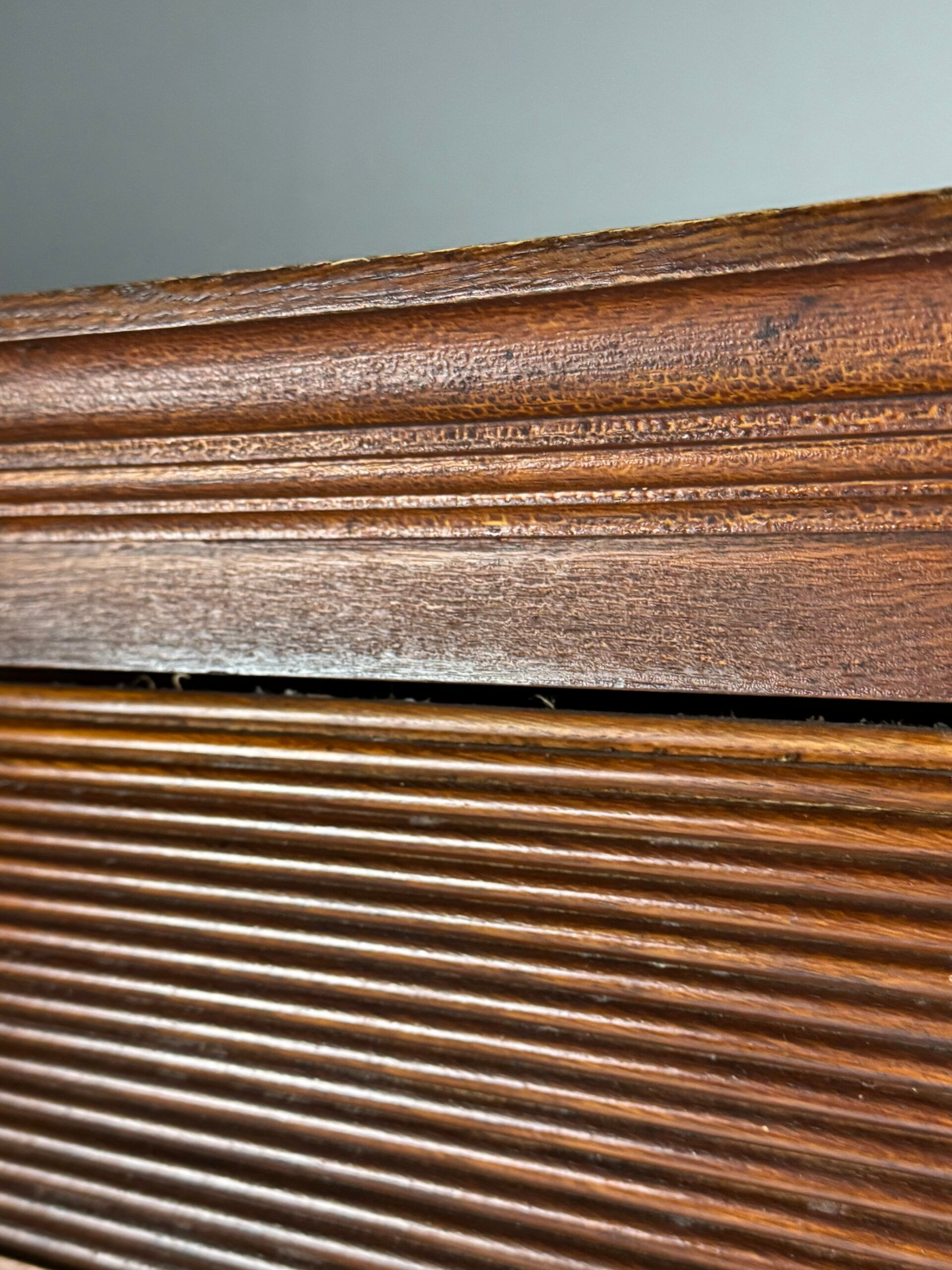Antique archive cabinet with roller doors