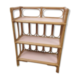 Vintage wicker and bamboo shelf