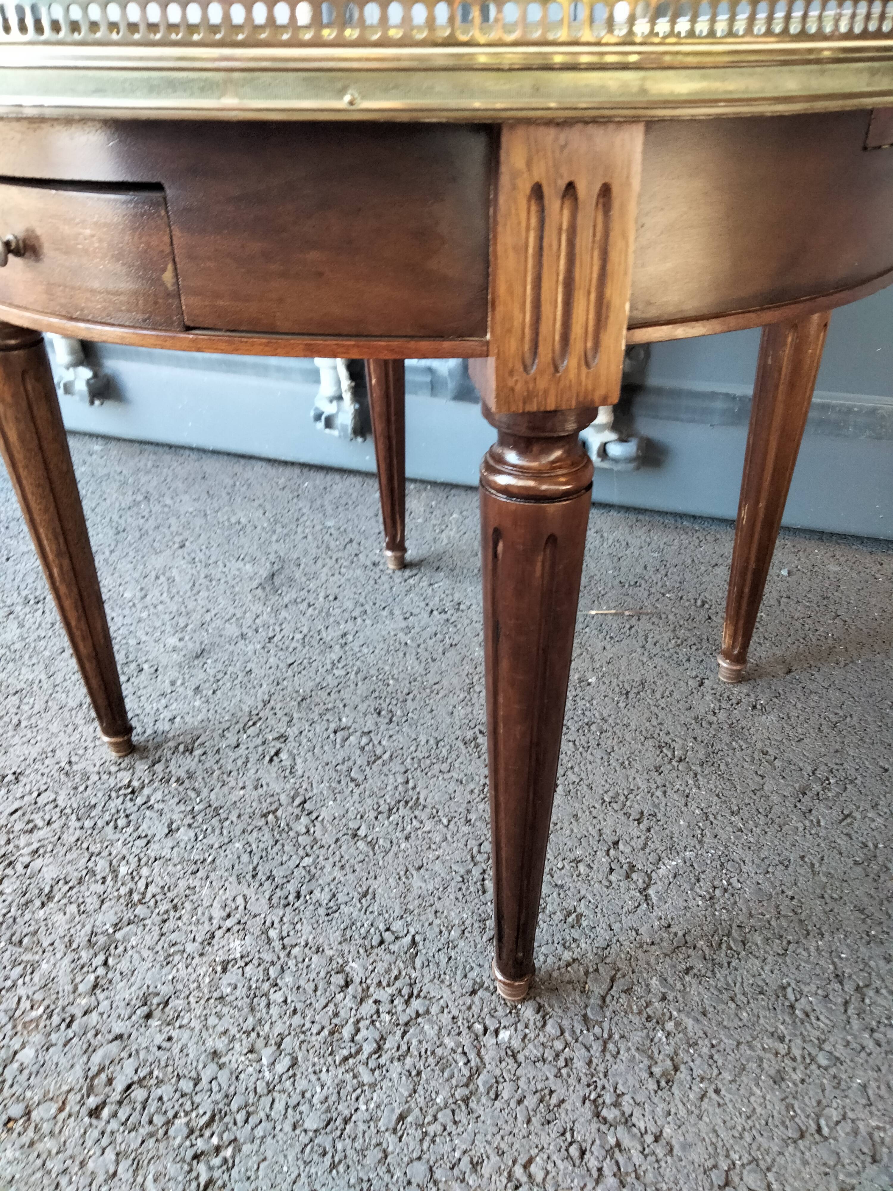Coffee table hot water bottle old marble top Louis xvi style