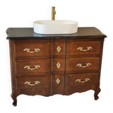 Solid oak vanity unit in Louis XV style