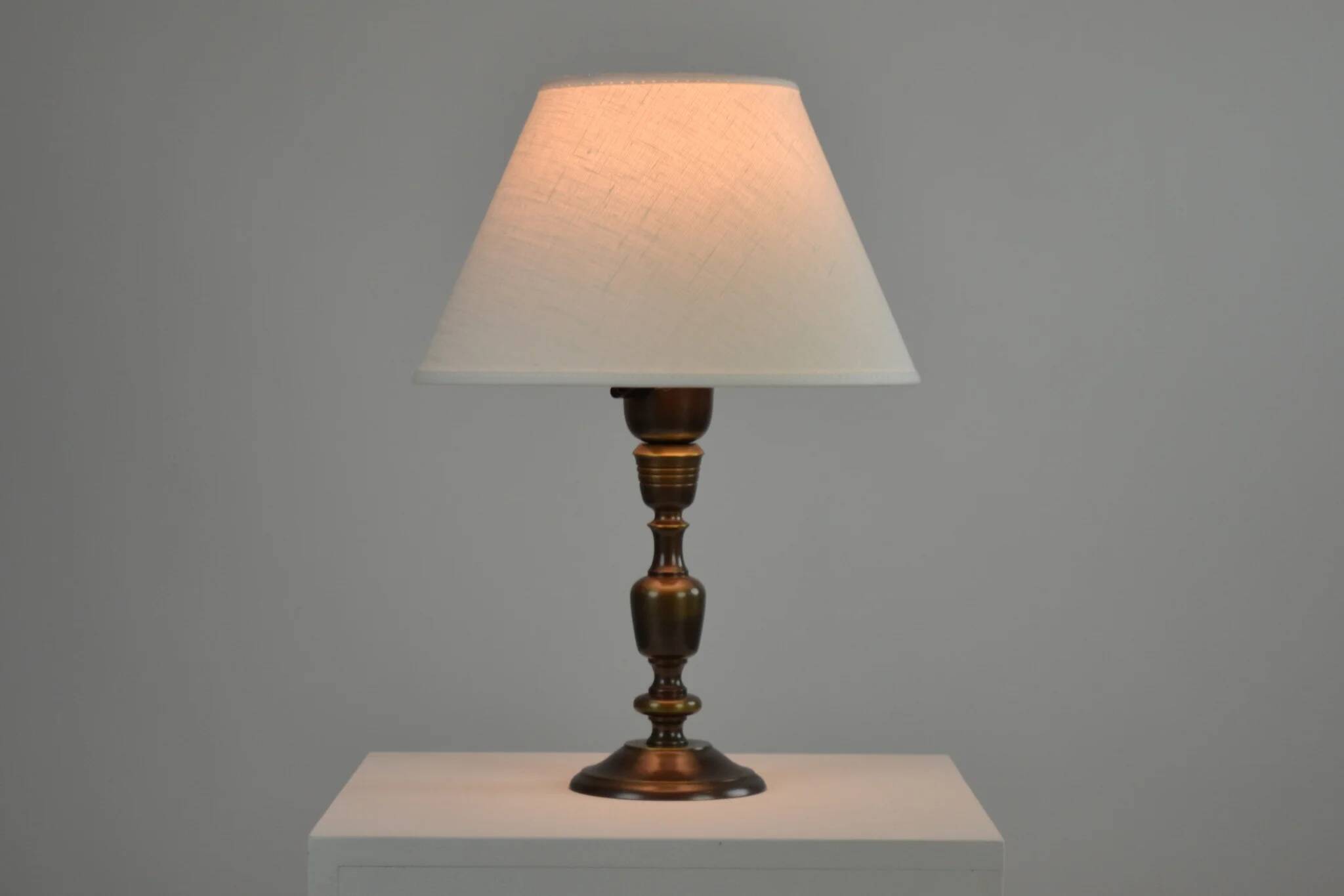 Table Lamp, Patinated Brass, Boréns, 1950s/60s, Sweden