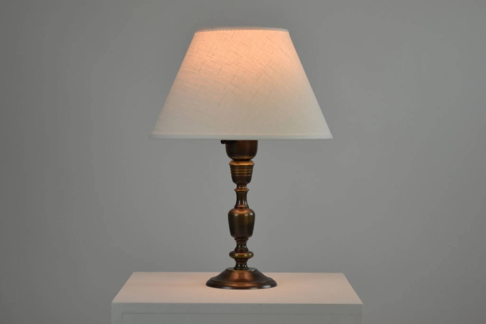 Table Lamp, Patinated Brass, Boréns, 1950s/60s, Sweden