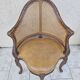 Louis xv office armchair, carved, cane, leather trimmed