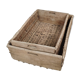 Set of 2 old large baskets with logs wood and wicker