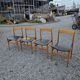 4 Scandinavian beech chairs from the 1960s.
