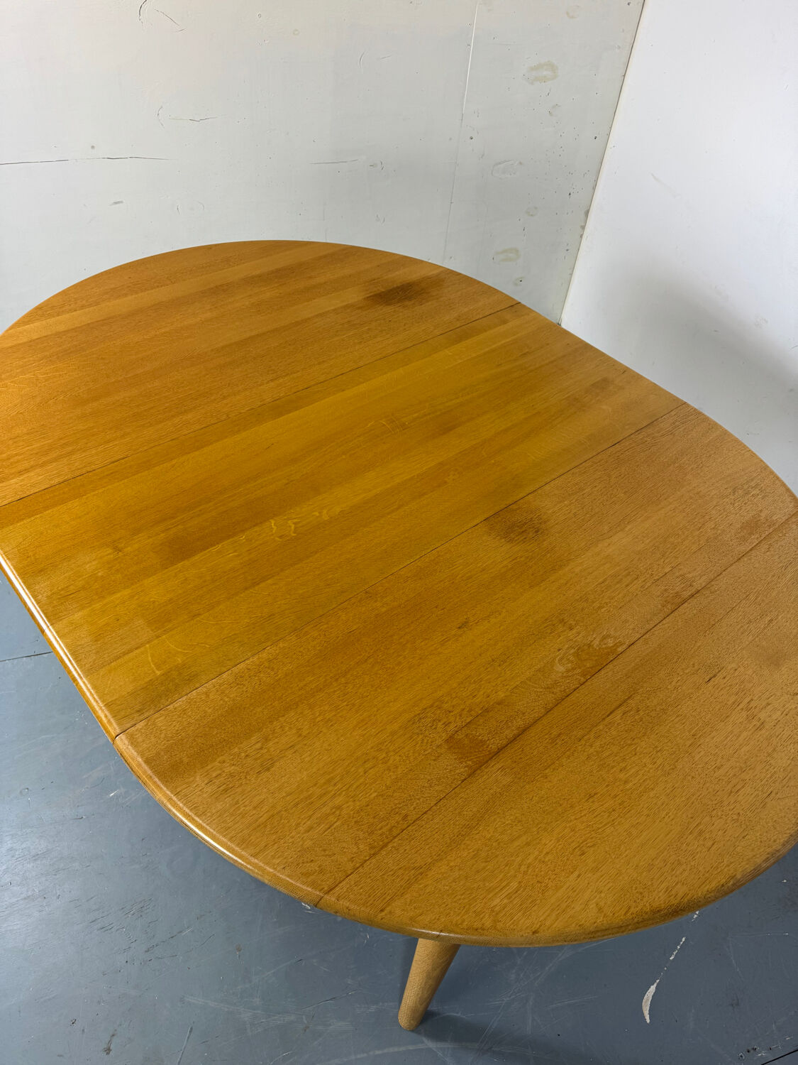 Table à manger ronde extensible en chêne, design danois du milieu du siècle, années 1960