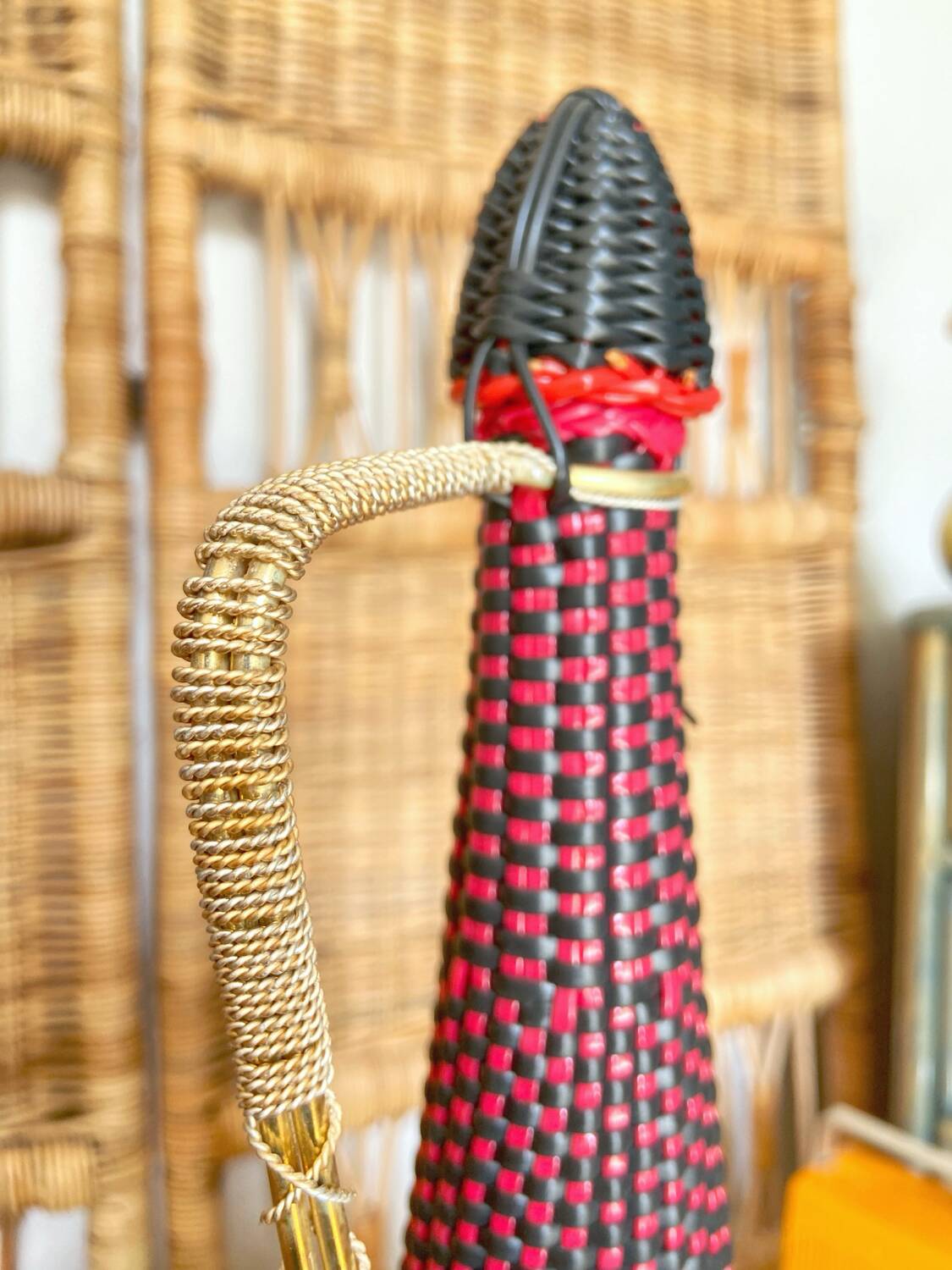 Large vintage scoubidou bottle