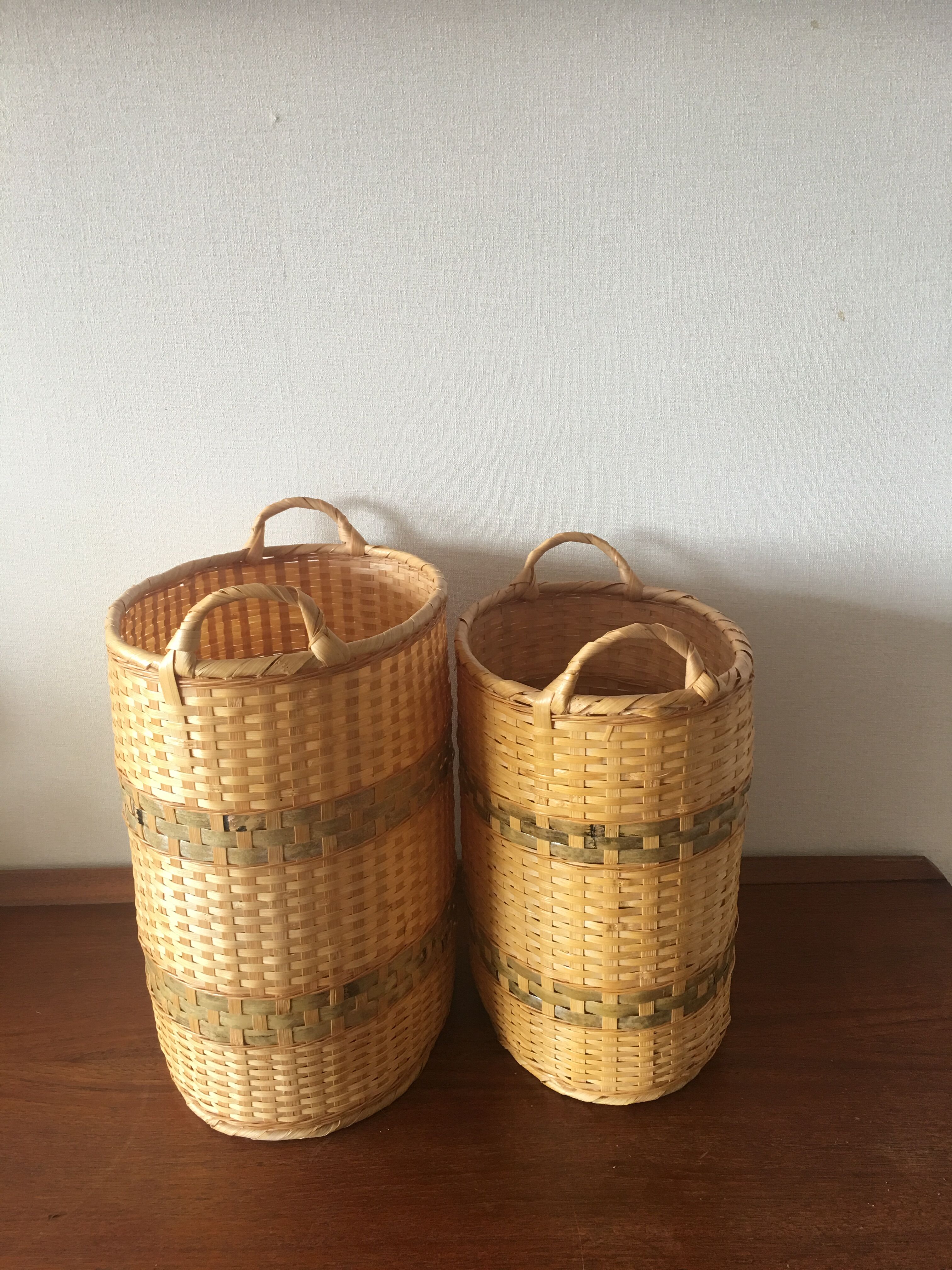 Wicker basket duo