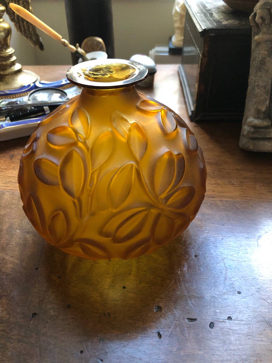 Art Deco glass vase Sabino