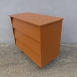 vintage wooden chest of drawers with tapered legs