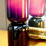 Lampe diabolo en verre violacé France 1970