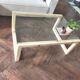 Solid wood table (pine) and glass top