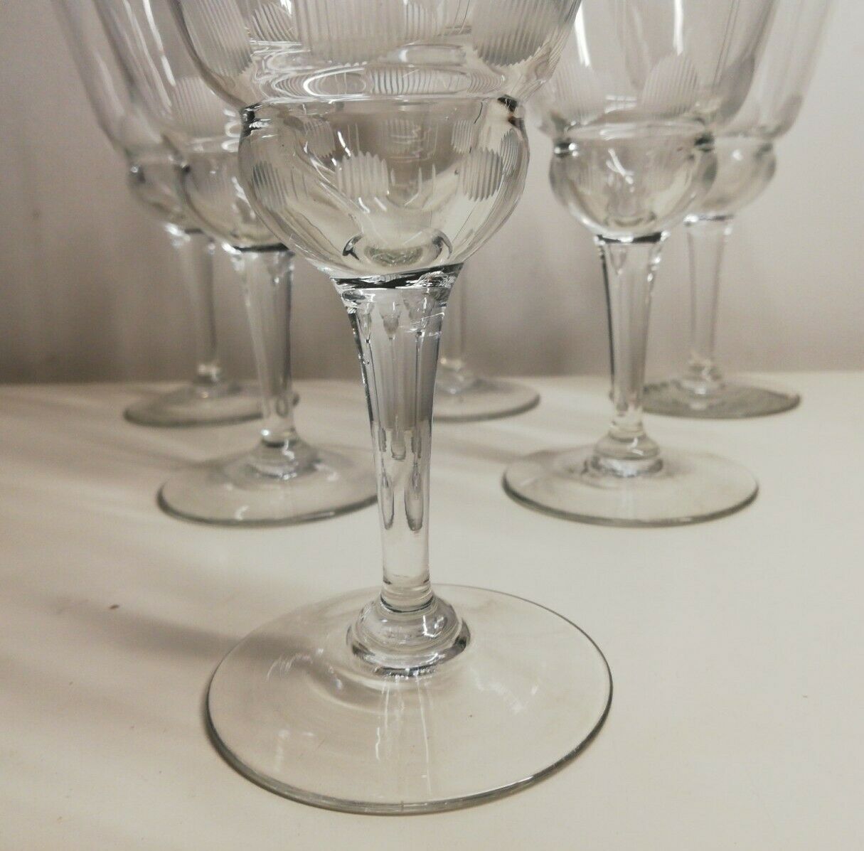 Lot de 6 verres à eau ciselés vintage
