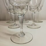 Lot of 6 vintage chiseled water glasses