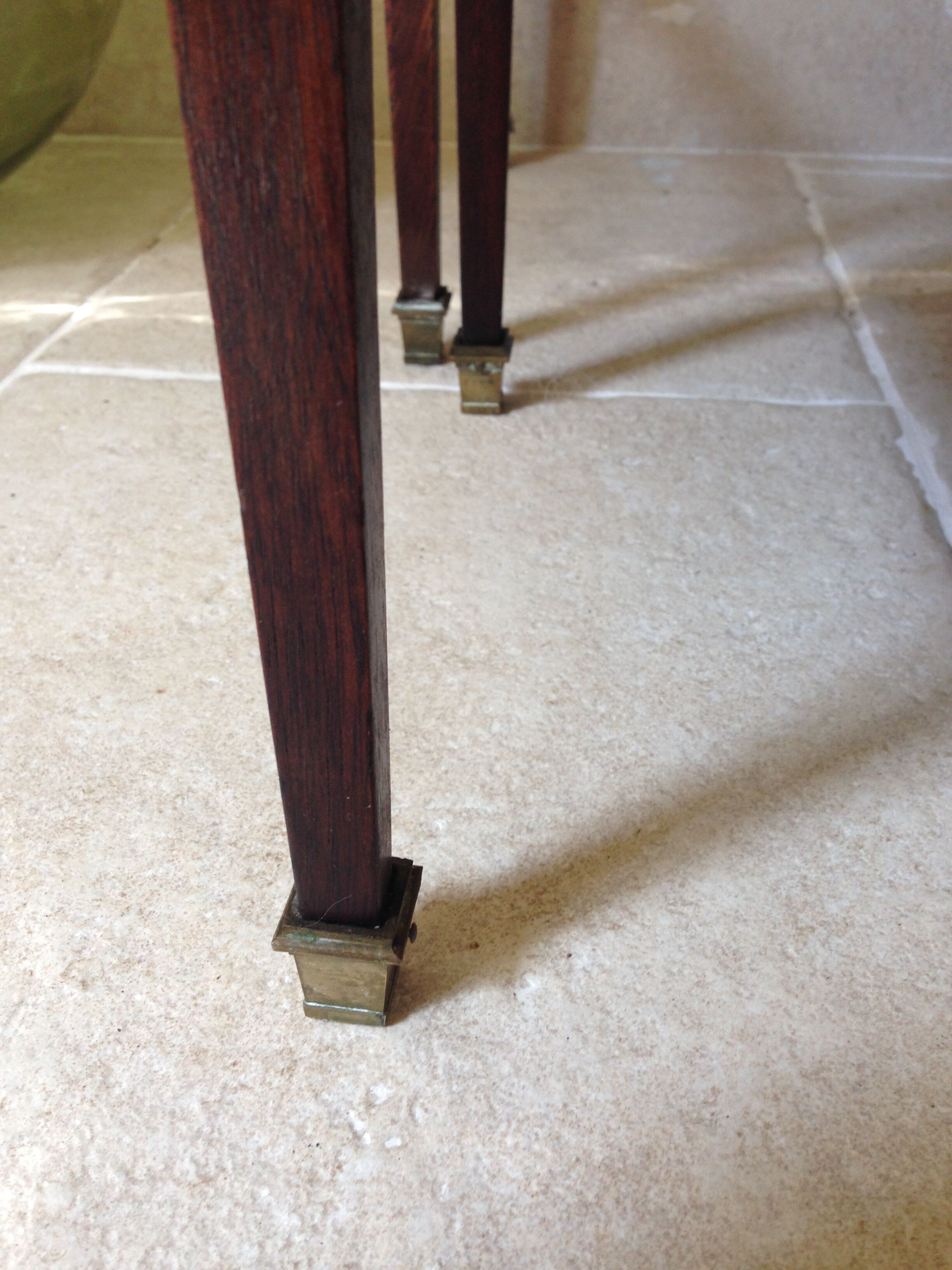 Table trundle strapping brass circa 1900