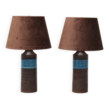 Paire de lampes Aldo Londi pour Bitossi en céramique Italie 1970