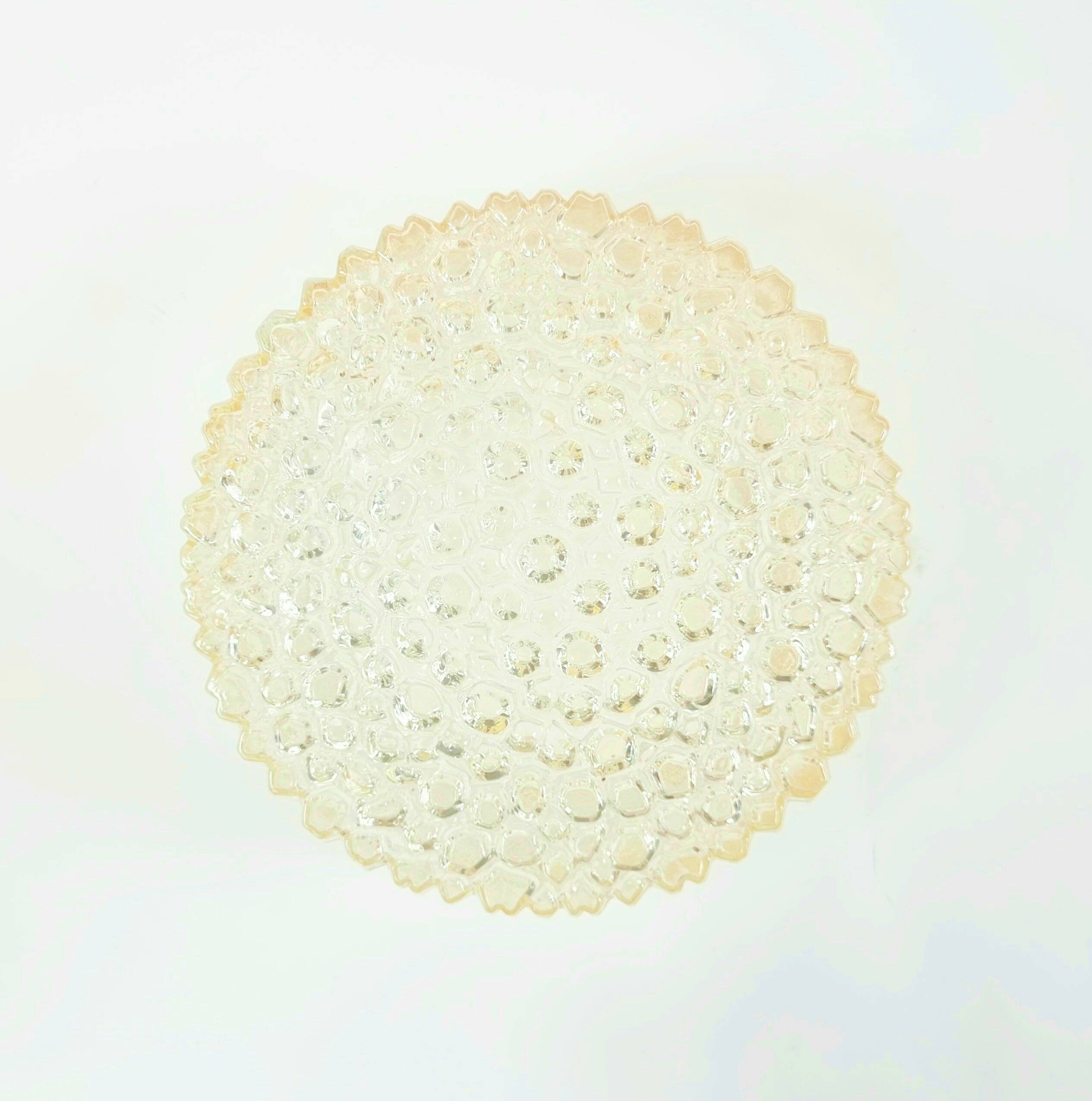 Plafonnier en verre ambré à bulles, style Mid-Century, par H. Tynell pour Limburg, années 1970