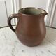 Handcrafted stoneware milk jug signed 70s