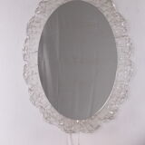 Oval Bathroom wall mirror with lighting and plexiglass edge from Hillebrand