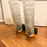 Pair of double glass wall light