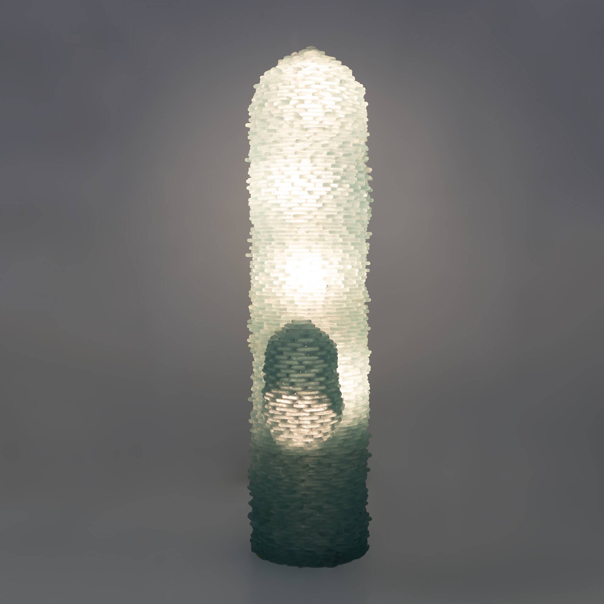 Poliarte Mid-century Modern Murano Glass Water Green Floor Lamp "Cactus"