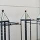 Wooden and brass coat rack, set of 4, 1970s