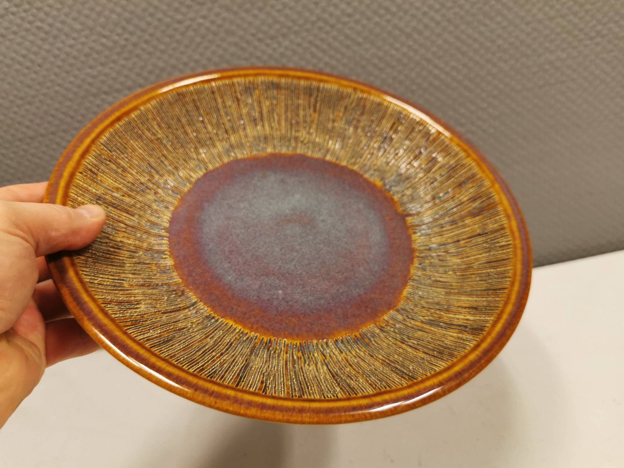 Ceramic dish, from Danish Søholm.  Estimated 1970-1980s