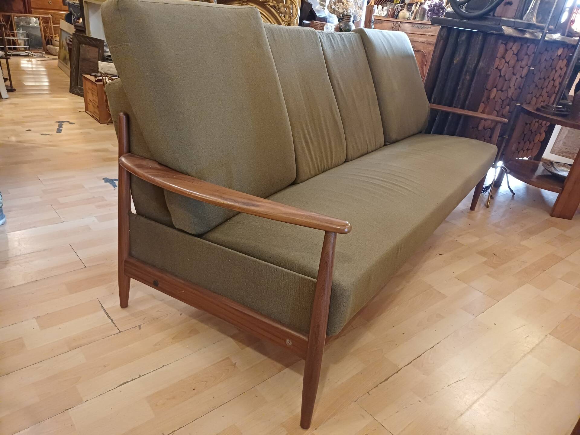 1960 Scandinavian convertible bench, in its original condition.