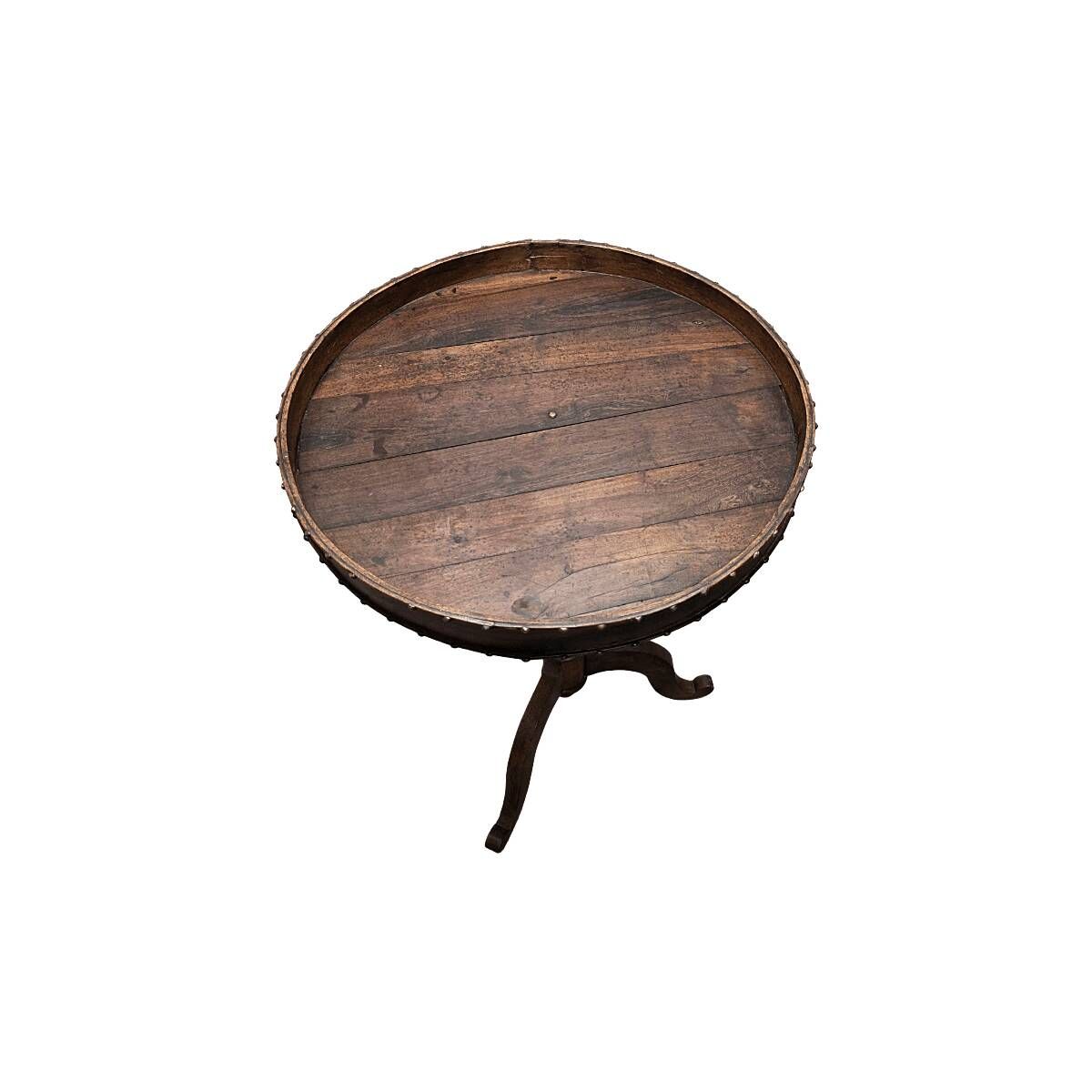 Antique French Gueridon With Raised Rim, mid 1800s