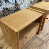 Paire de chevets en pin des années 90 meubles en bois vintage