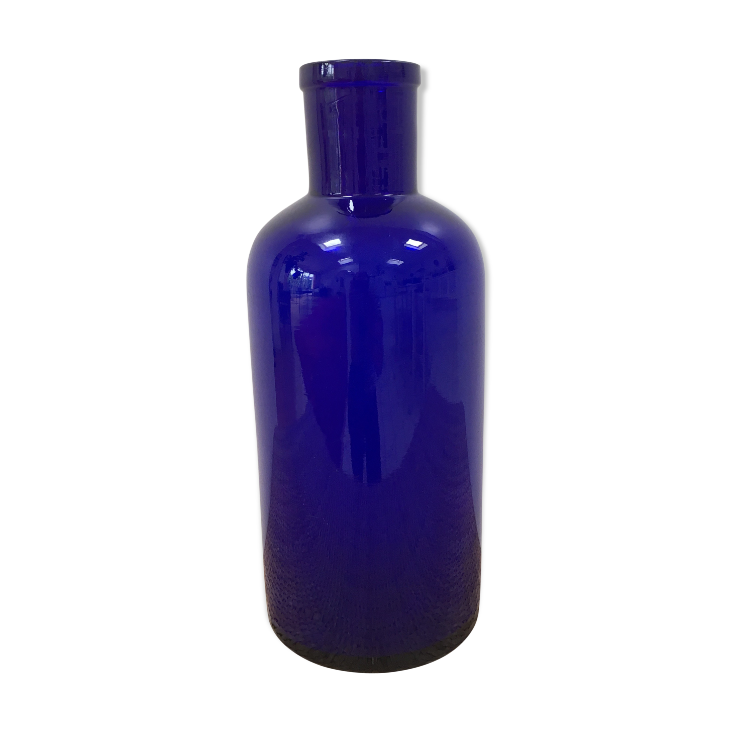 Large blue pharmaceutical vial
