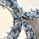 6 Sarreguemines flat plates in blue ironstone, "Récamier" service
