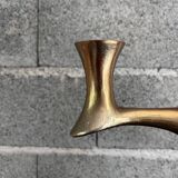 Brutalist gilt bronze candelabra